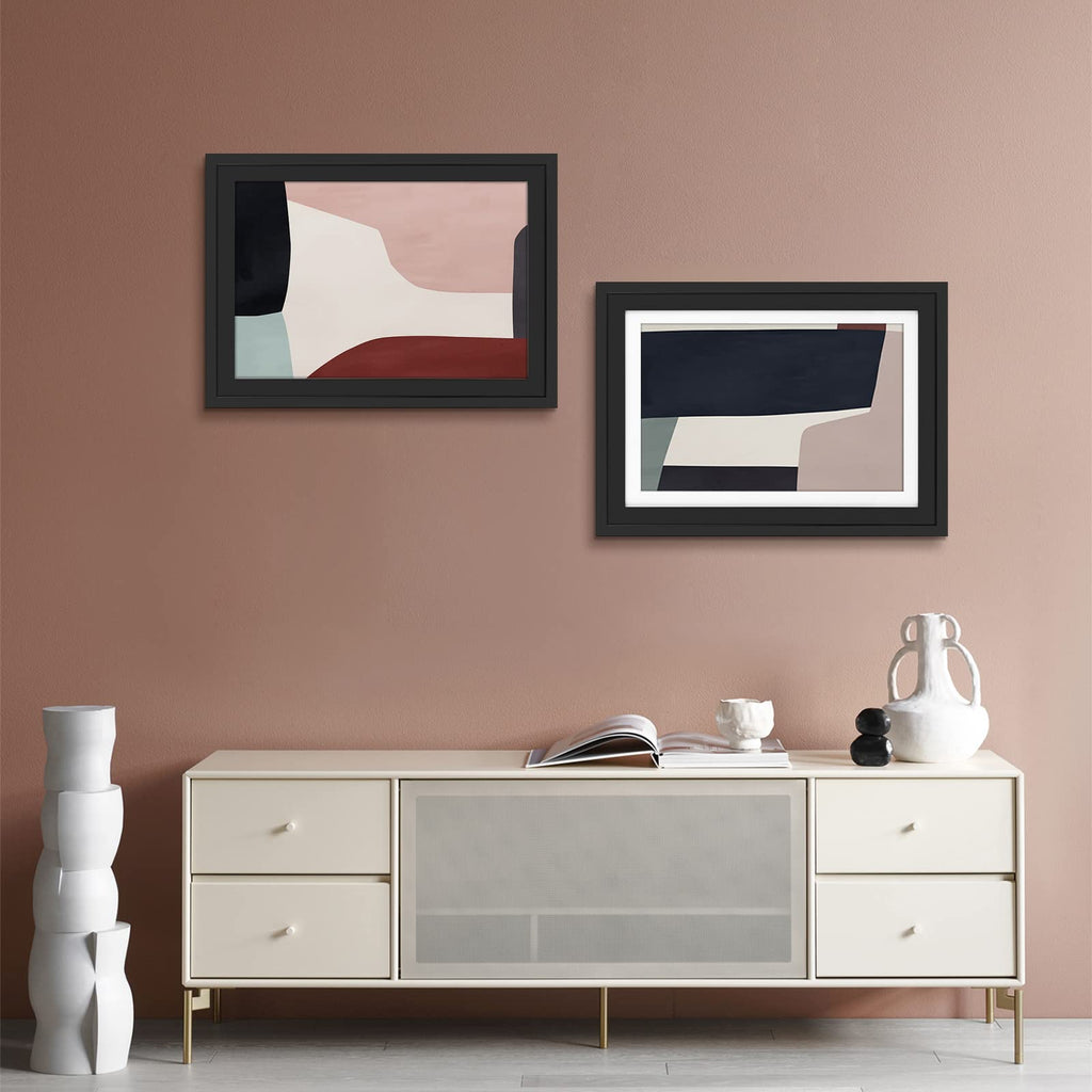 Golden State Art, 13x19 Picture Frame - Displays 11x17 Photo with Mat or 13x19 Without Mat, Wide Moulding Solid Wood Frame for Wall Display, Black