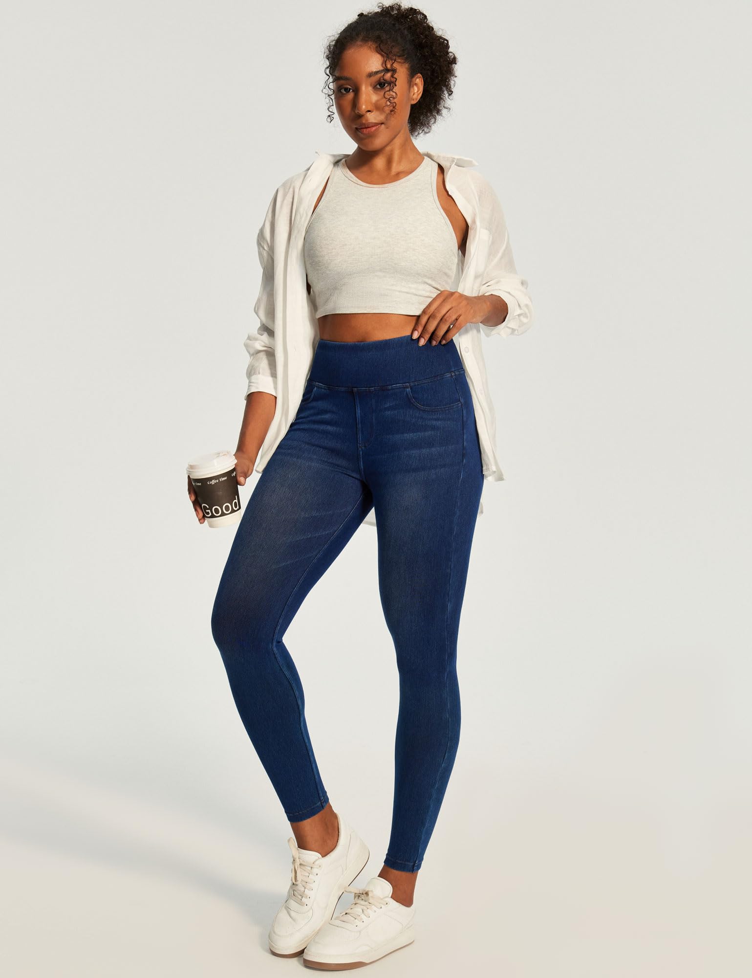 Heathyoga Stretchy Jeans for Women Trendy High Waist Pull On Jeggings Tummy Control Womens Skinny Jeans Leggings with Pockets