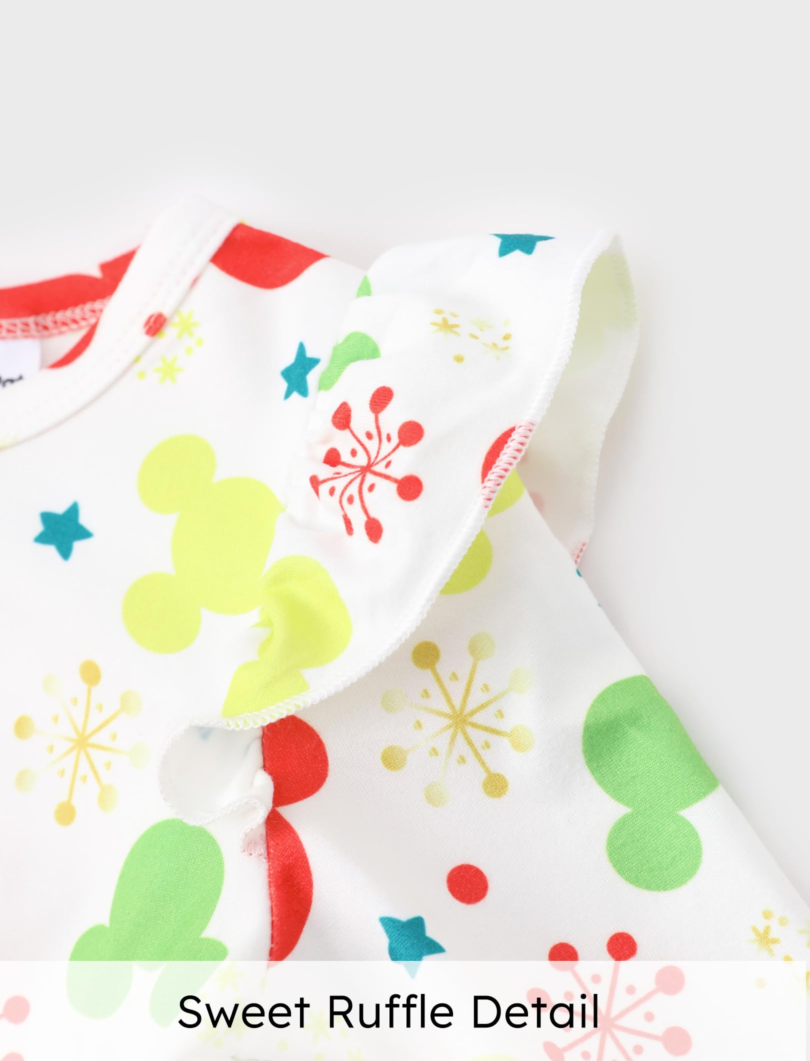 Disney Princess Frozen Elsa Minnie Mickey Stitch Ruffle Sleeve Dress A Line Long Sleeve Kids Clothes Baby to Toddler