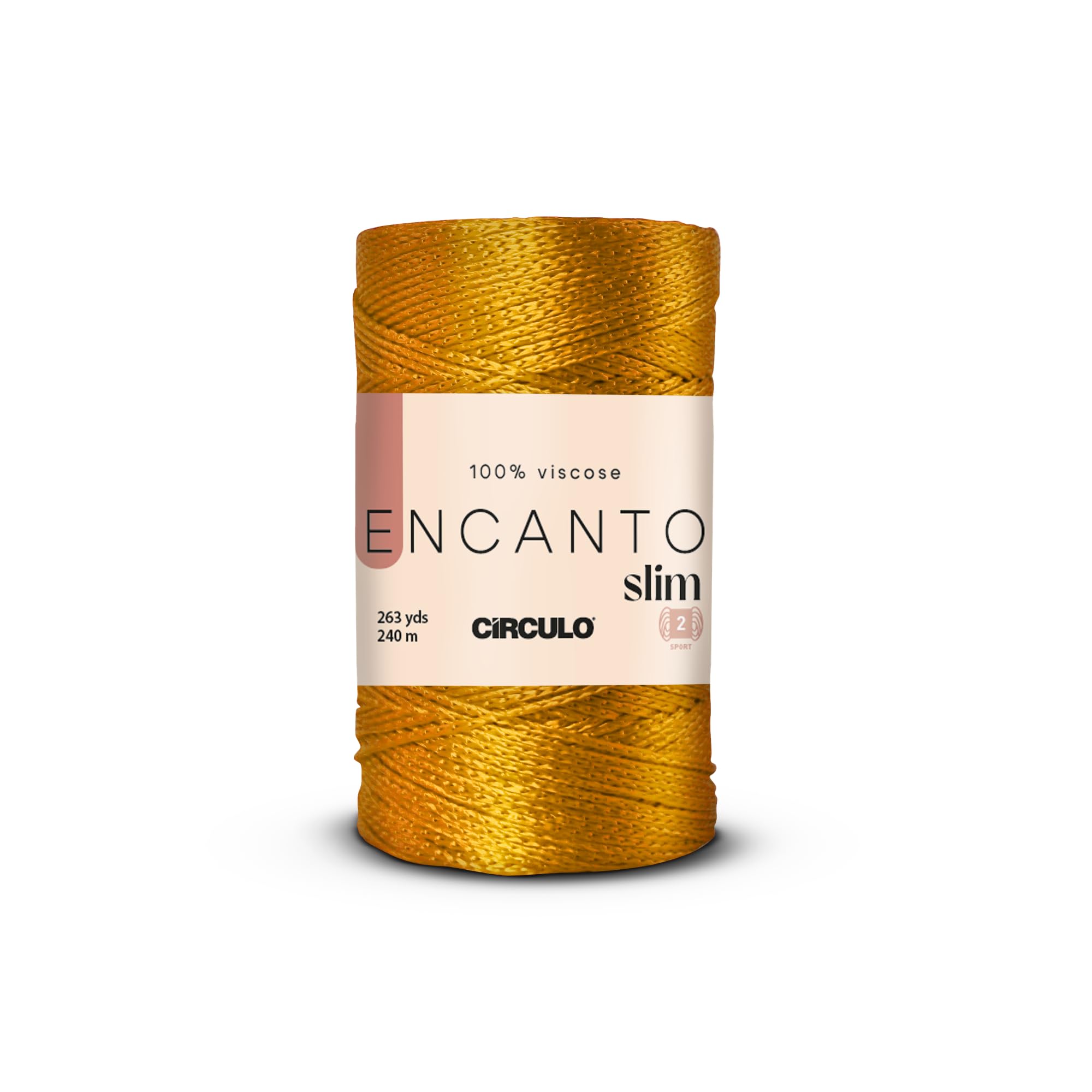 CIRCULO Encanto Slim Roll Yarn 100% Viscose - Luxury & Shine - Sport Weight Yarn - 262 yds, 3.52 oz - Color 1289 - Canary