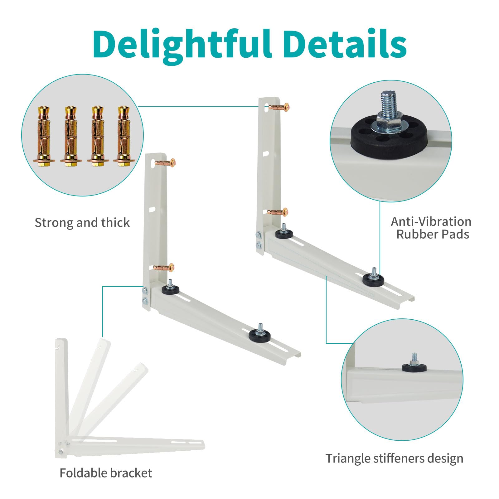 Mini Split Wall Mounting Bracket for 7000-18000 BTU Air Conditioner Heat Pump System Unit,Heavy Duty Foldable mini Split Bracket