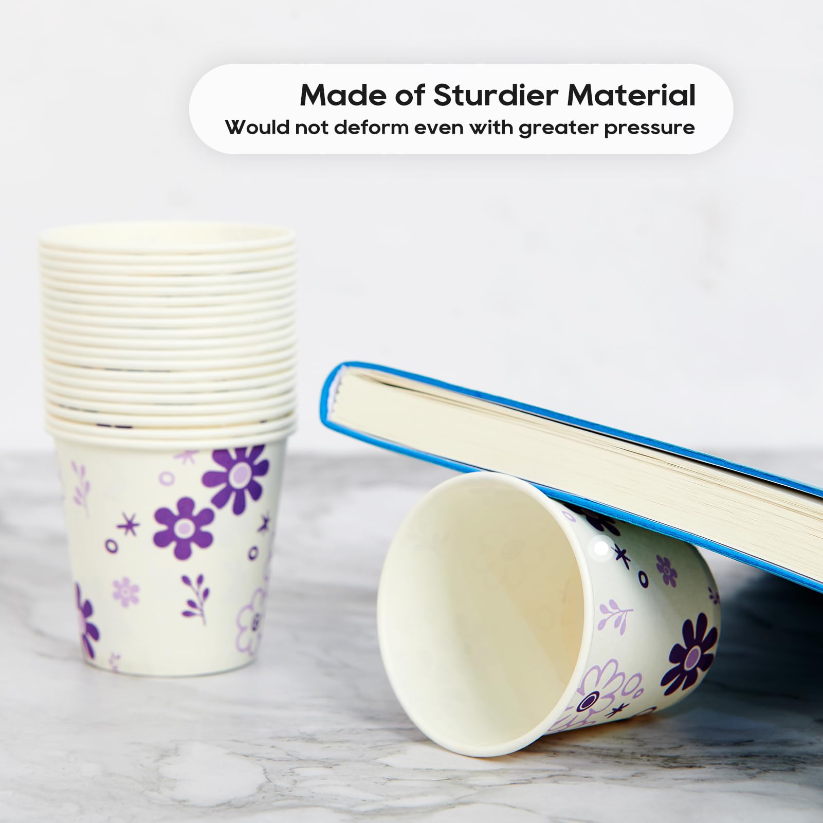[300 Pack] 3 oz Paper Cups, Blue Mouthwash Cups, Disposable Bathroom Cups, Cold Beverage Drinking Cup for Water Coolers, Party, Home and Office