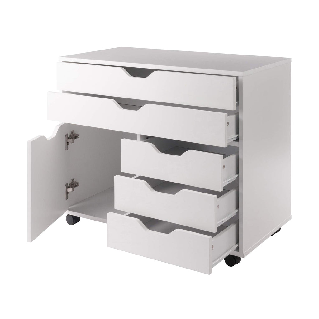 Winsome Halifax Mobile Storage Cabinet with Doors & Drawers, Stylish & Functional Home Storage Cabinet for Filing, Kitchen Organization, Moveable Furniture for Office, Dorms, Apartments