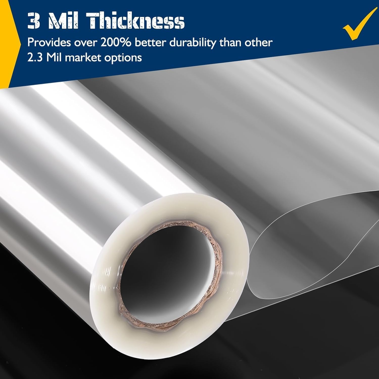 Vanhench Clear Cellophane Wrap, 16" x 200' 3Mil Thick Cellophane Wrap Roll for Gift Basket Treats Goodie Bouquet Flower Wrapping, Clear Plastic Wrap for Gifts Table Covering Packing Supplies