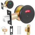Tandefio 1 Pcs Vacant Occupied Bathroom Lock, in Use Deadbolt with Occupancy Indicator, 304 Stainless Steel, Fit Door Thickness 1 3/8" to 2", Not Adjustable, for Restaurants, Hotels, Offices (Black)