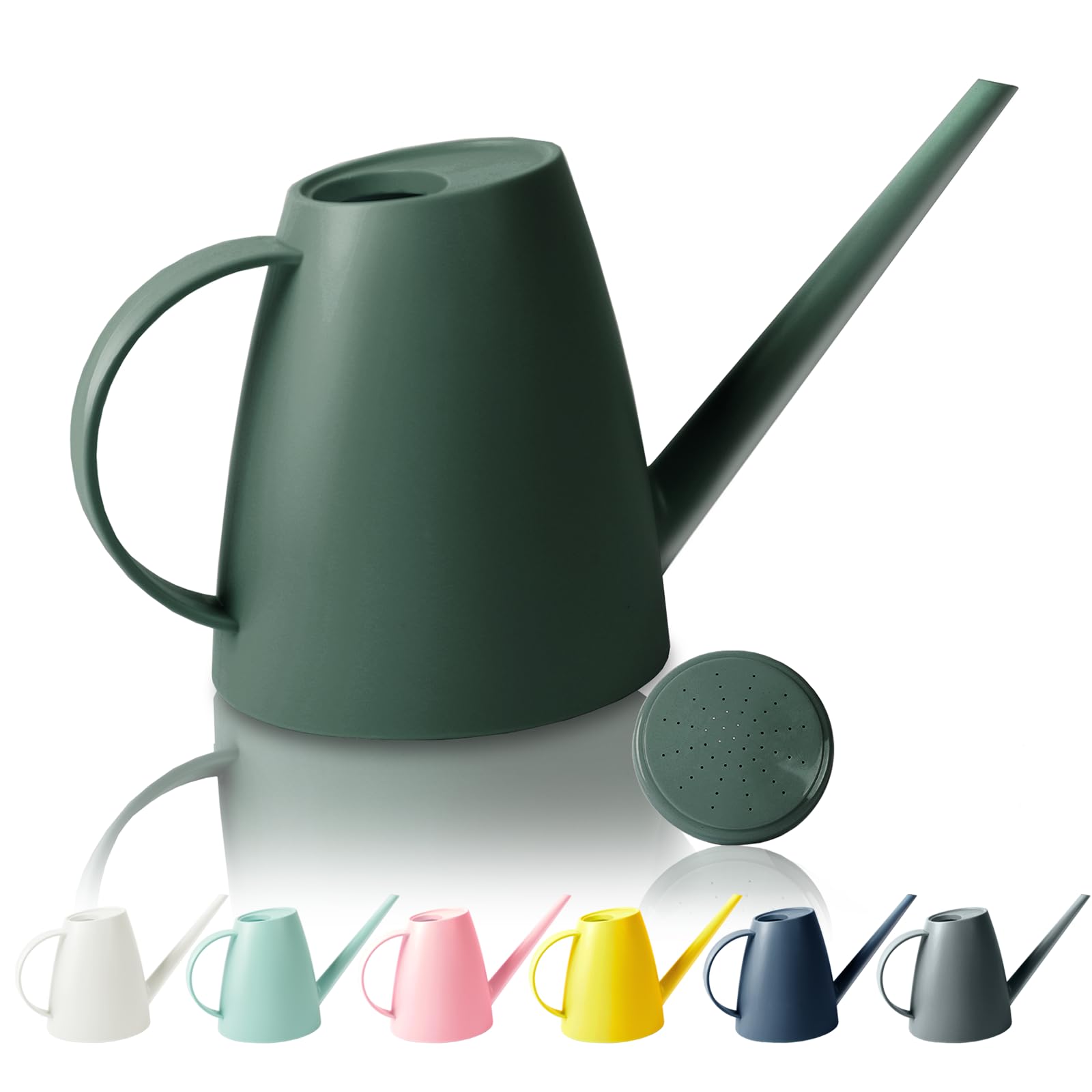 60 oz Watering Can for Indoor Plants, Small Plastic Watering Cans with Removable Nozzle, Long Spout Indoor Water Can for House Plants, Garden Flowers (1.8L 1/2 Gal)