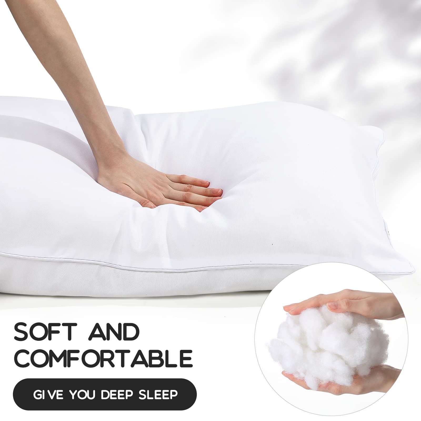 Macarrie 12 Pcs Queen Size Pillows for Sleeping Standard Size Inserts Hotel Bed Pillows Bulk for Stomach Back and Side Sleepers Machine Washable (20 x 26 Inches)