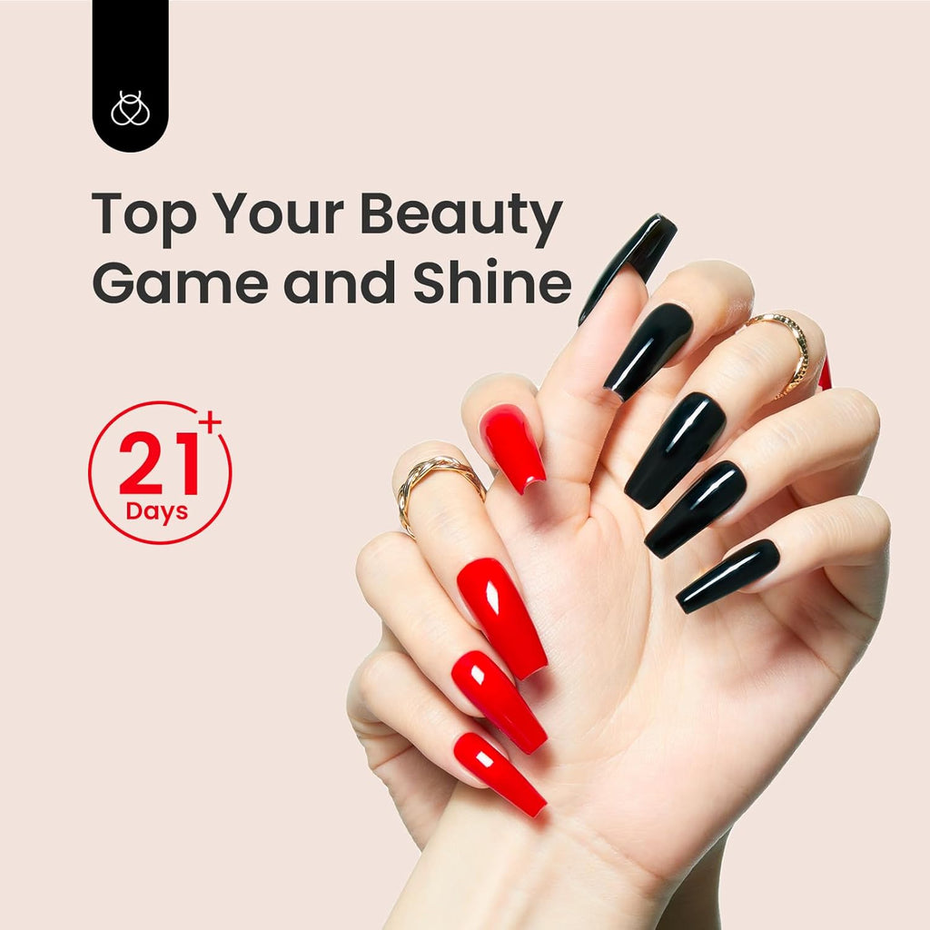 Beetles 2Pcs 15ml Gel Base and Top Coat Set - Upgrade No Wipe Extra Glossy Top Coat Finish for Gel Nail Polish, Soak Off UV/LED Lamp Needed, Essentials for Long-Lasting Manicure Kit