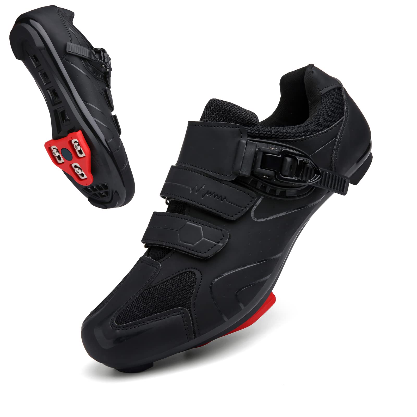 Mens Womens Cycling Shoes Compatible with Peloton Indoor Bicycle Pedals Clip in Road Bike Shoes Pre-Installed with Look Delta Cleats