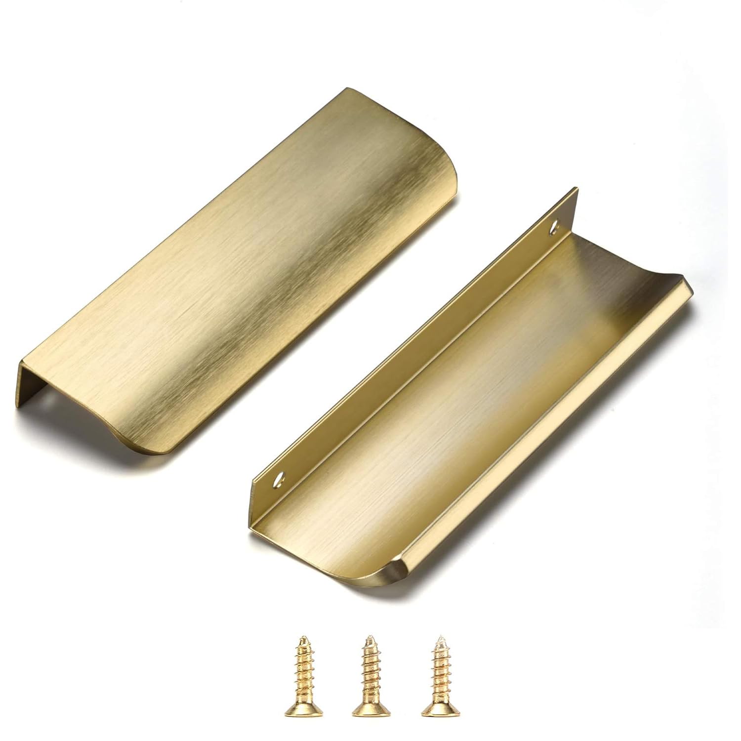 Satanga Edge Finger Pulls for cabinets Kitchen Concealed Drawer Pull Aluminum Hidden Back Mount Door Handle for Home Pack of 5 Modern White 3 Inch Overall Length Easy Installation