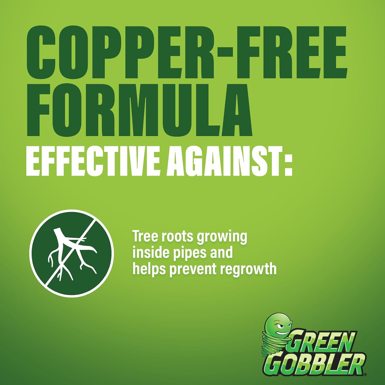 Green Gobbler, FOAMING Root Killer | Kills Tree Roots in Pipes & Sewer Lines | Contains No Copper Sulfate | Safe for Pipes and Septic - 4 USES, 10LBS