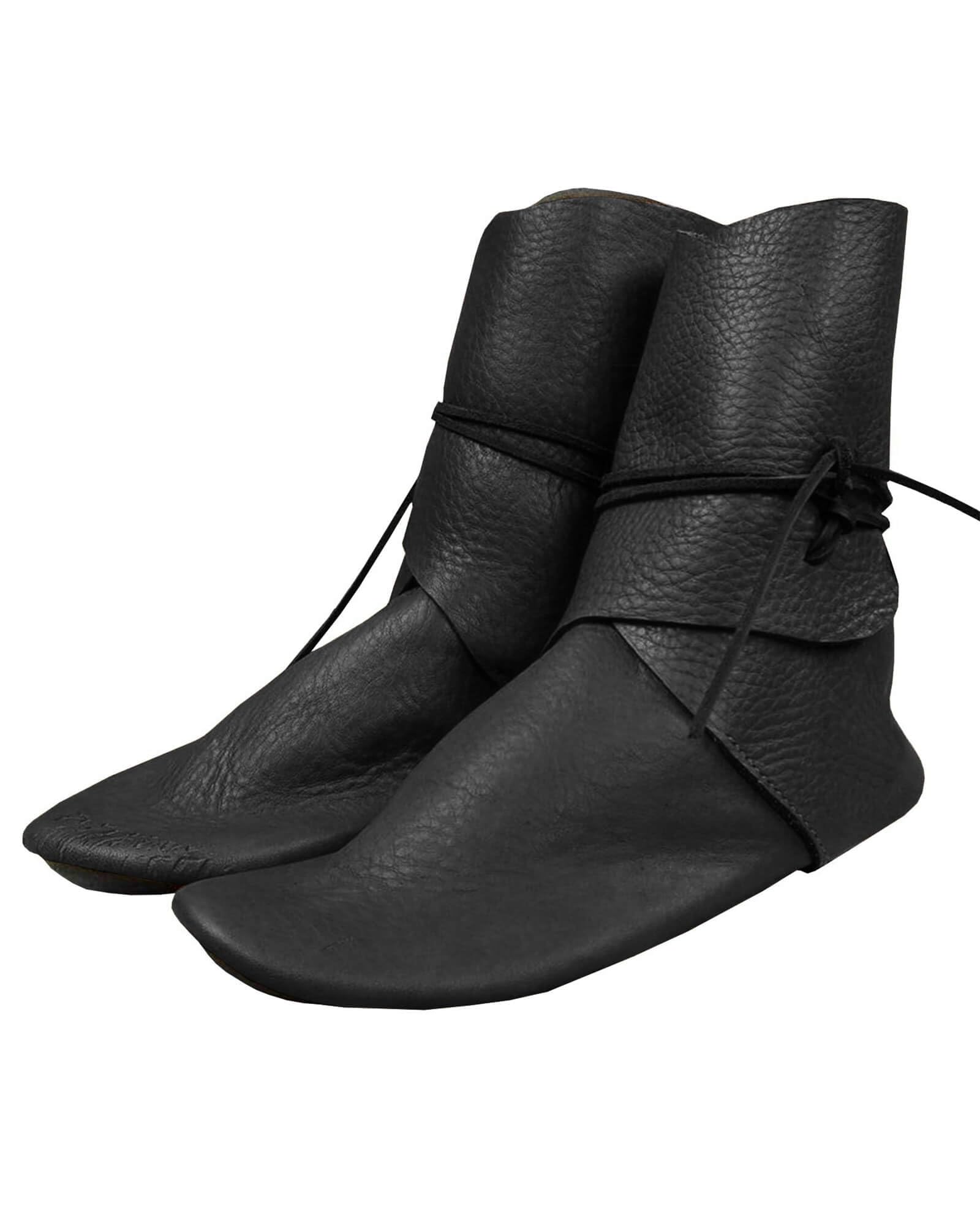 Syktkmx Mens Renaissance Boots Slip on Lace Up Medieval Cosplay Western Pirate Viking Tied Halloween Cuff Shoes