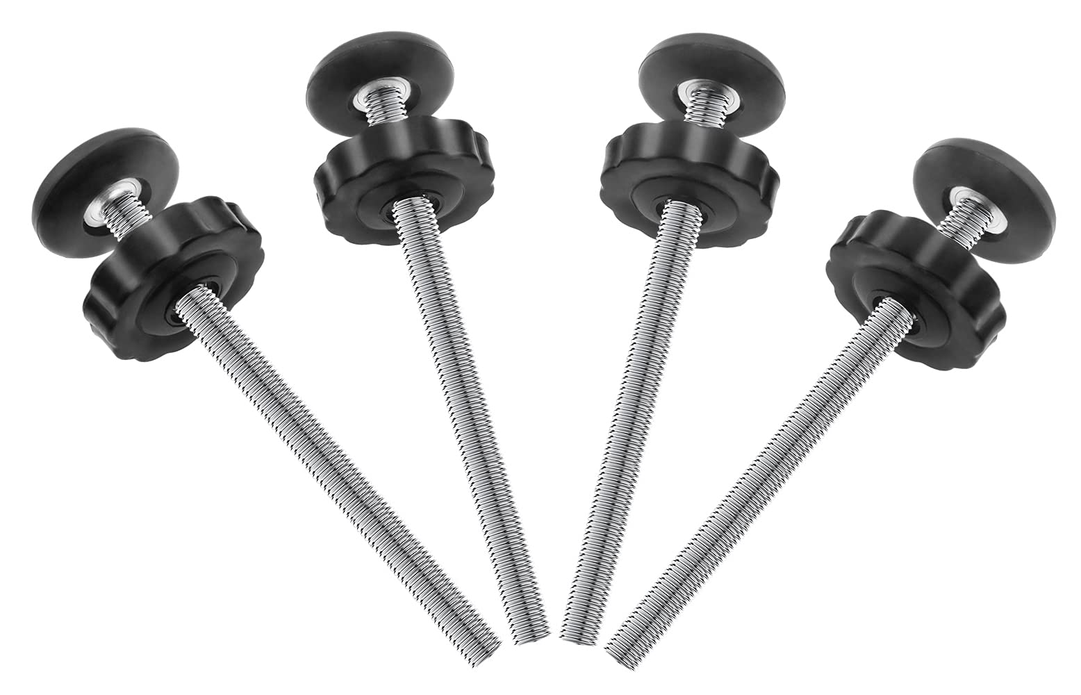 4Pcs Universal Baby Gates Threaded Spindle Rod, M8 (8mm) Replacement Bolt Part for Pet Pressure Mounted Safety Gates, Extra Long Baby Tension Gate Extender (Black)
