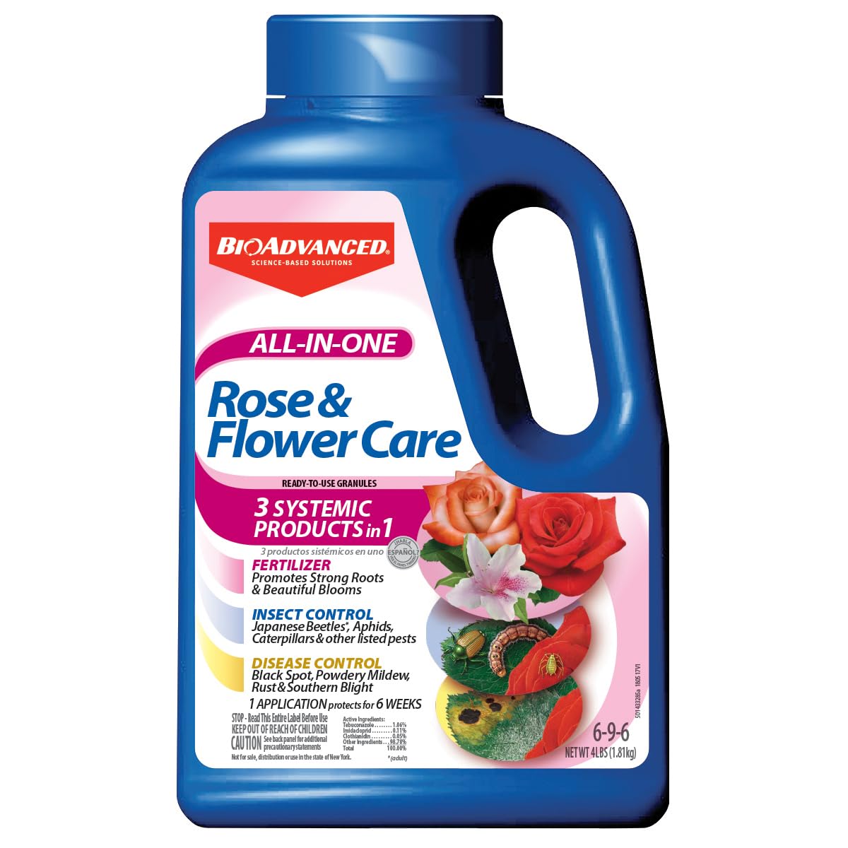 BioAdvanced All-In-One Rose and Flower Care Fertilizer, Concentrate, 32 oz, Rose Fertilizer and Disease Control