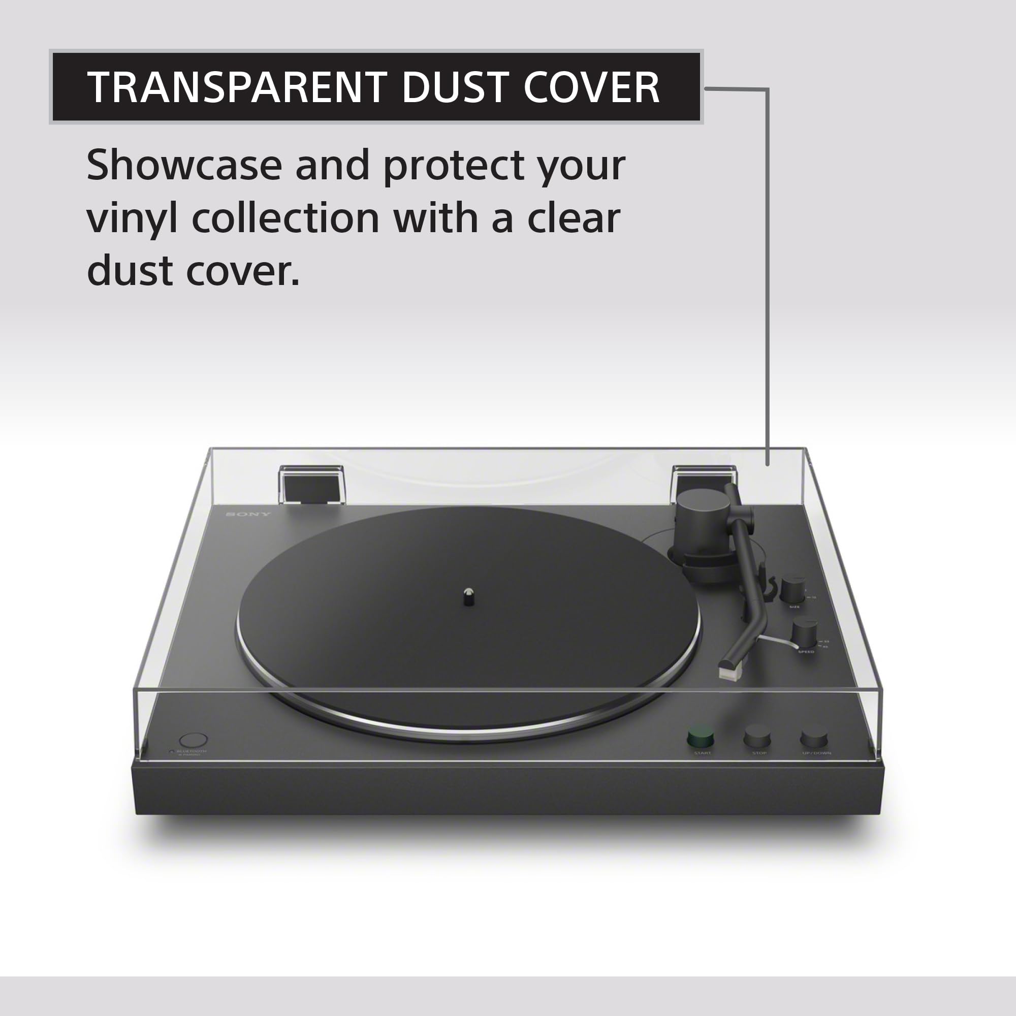 Sony PS-LX310BT Belt Drive Turntable: Fully Automatic Wireless Vinyl Record Player with Bluetooth and USB Output Black