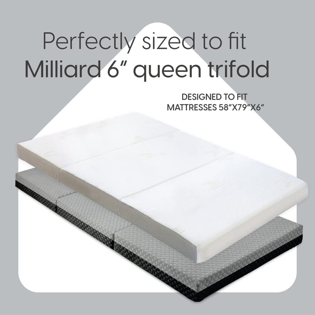 Fitted Sheet for the Milliard Trifold Mattress, Super Soft and Cozy Washable Grey Sheet (Twin, 4")