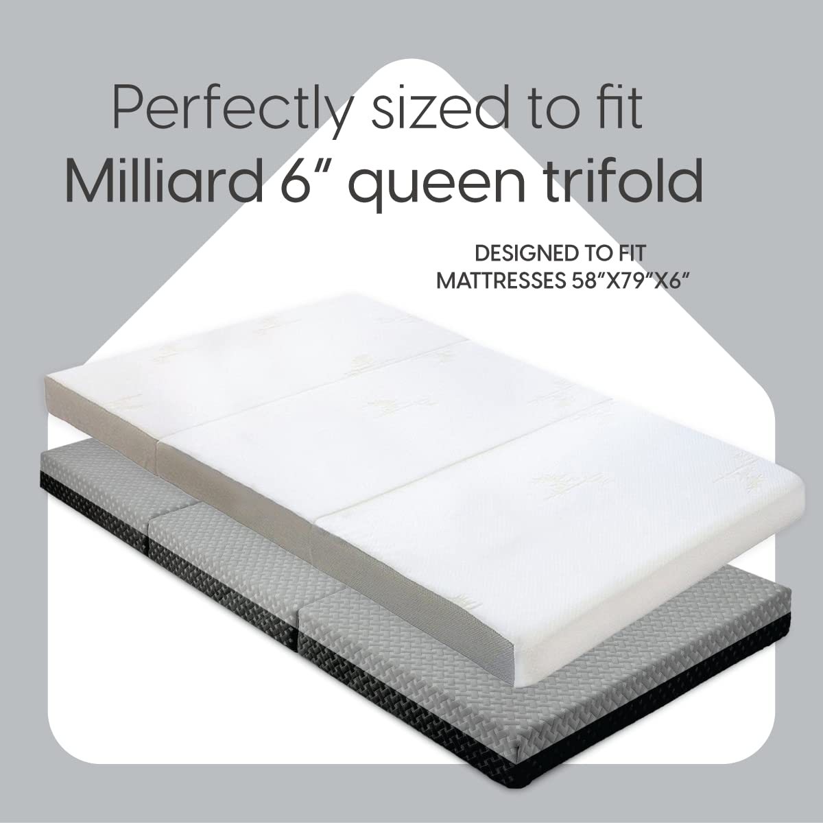Fitted Sheet for the Milliard Trifold Mattress, Super Soft and Cozy Washable Grey Sheet (Twin, 4")