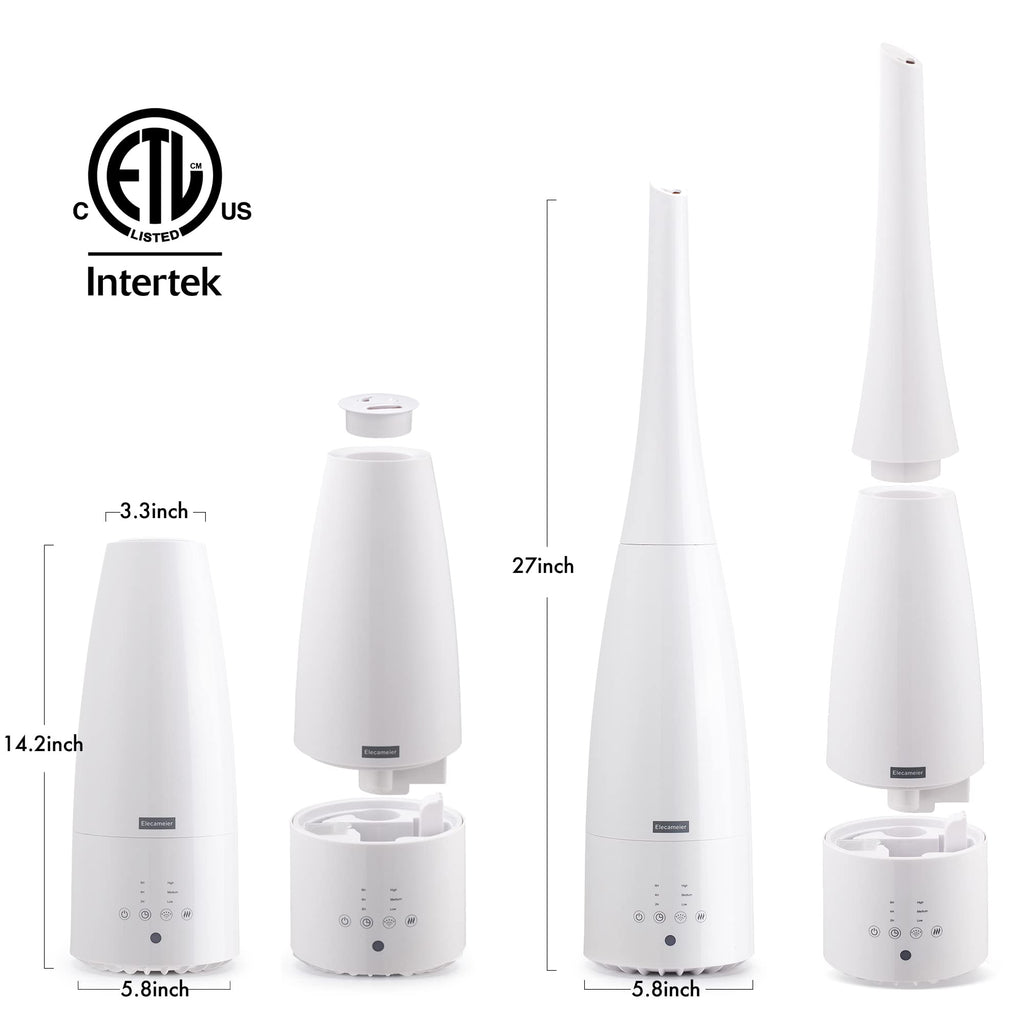 Warm and Cool Mist Humidifier for Home/Bedroom with Remote Control 2.3L Smart Air Humidifier for Desk/Office/Bedroom 25dB Whisper Quiet with Auto Shut off