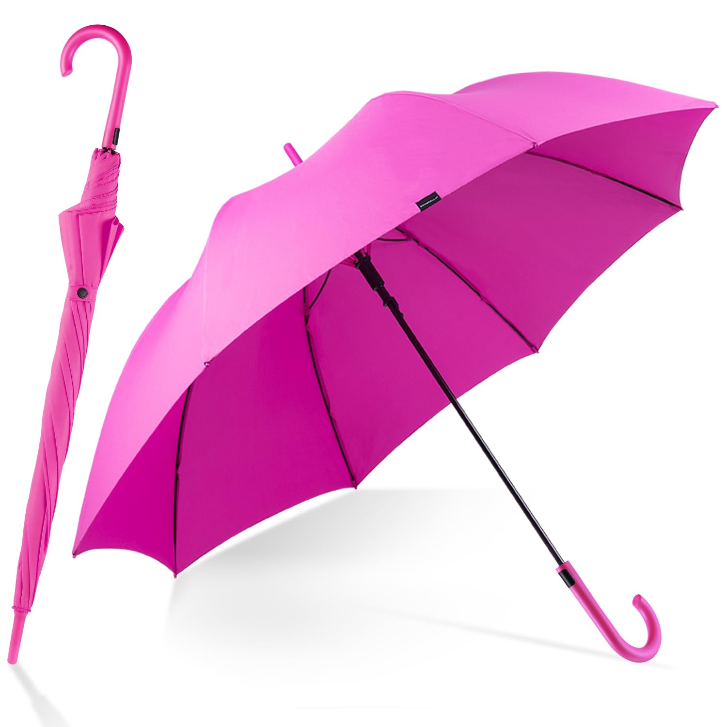 RUMBRELLA UV Stick Umbrella Auto Open UPF 50+ with J Hook Handle 51IN