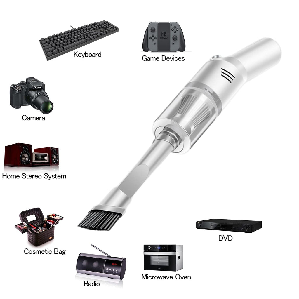Auloea Portable Mini Car Vacuum Cleaner, High Power Cordless(400g) Handheld Rechargeable Vacuum Cleaner for Desk V06