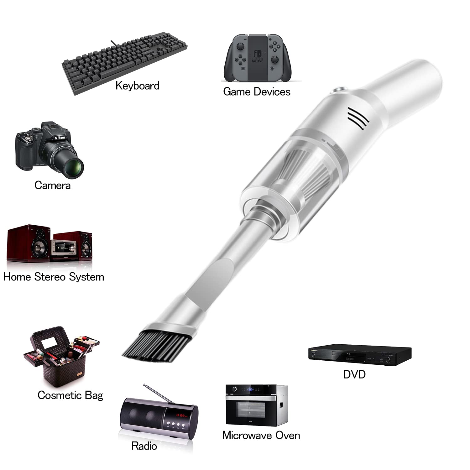 Auloea Portable Mini Car Vacuum Cleaner, High Power Cordless(400g) Handheld Rechargeable Vacuum Cleaner for Desk V06