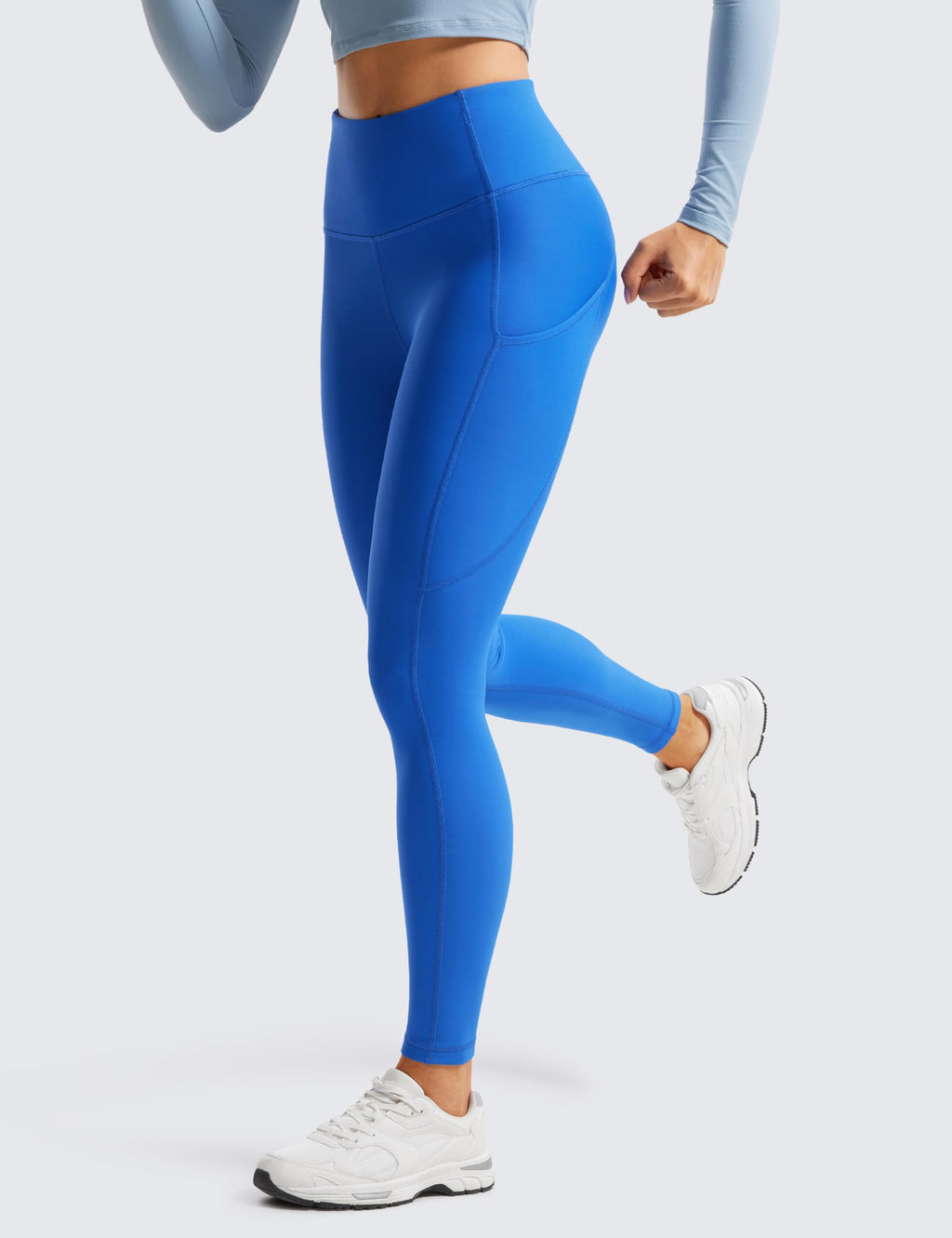 CRZ YOGA Fleece Lined Leggings Pockets 28'' - Thermal Casual Lounge Workout Womens Yoga Full Length Pants Winter Warm