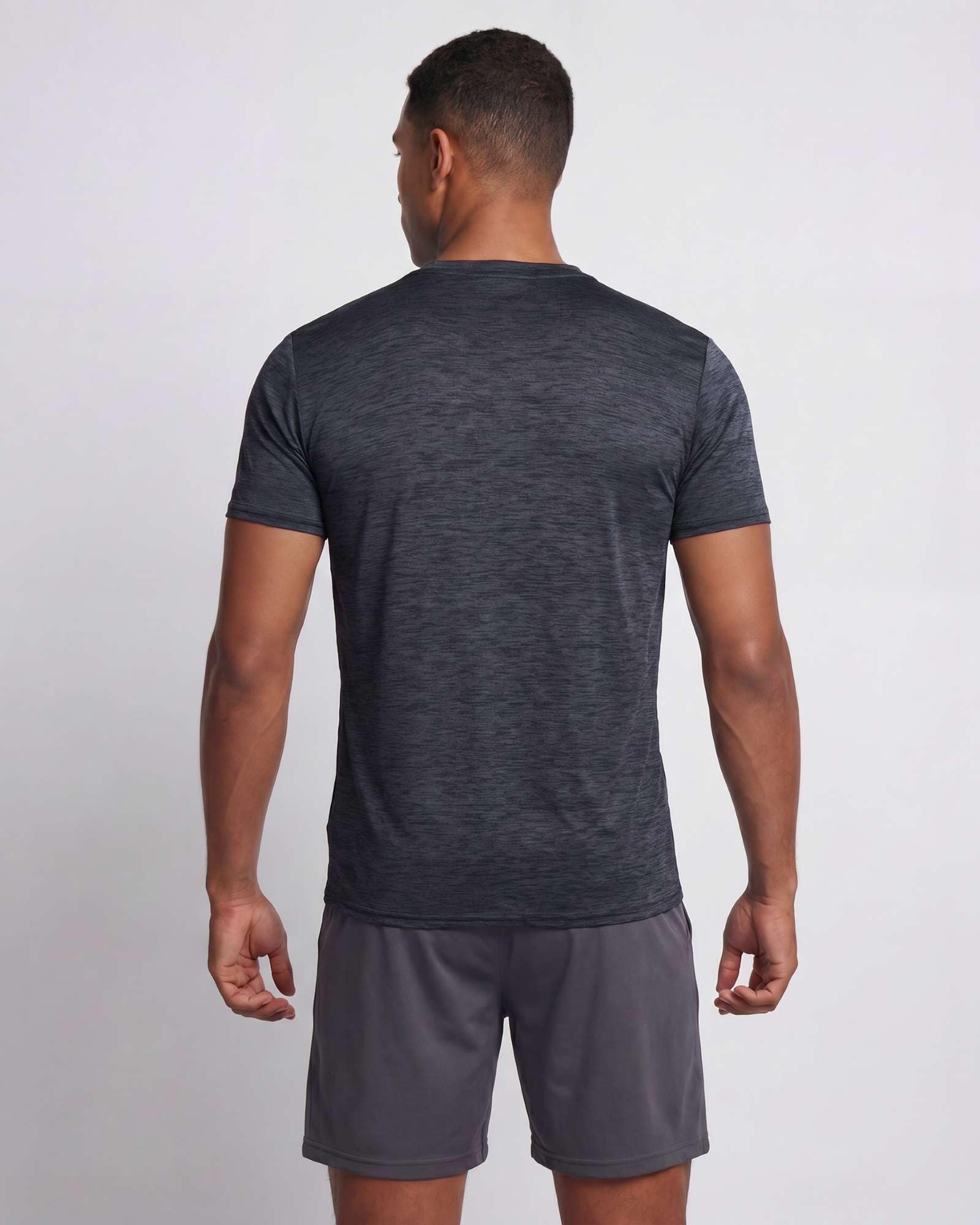 Real Essentials 5 Pack: Men's Dry-Fit Short Sleeve Crew Neck T Shirts Fitness Running Gym Workout Cool Exercise Athletic Tee