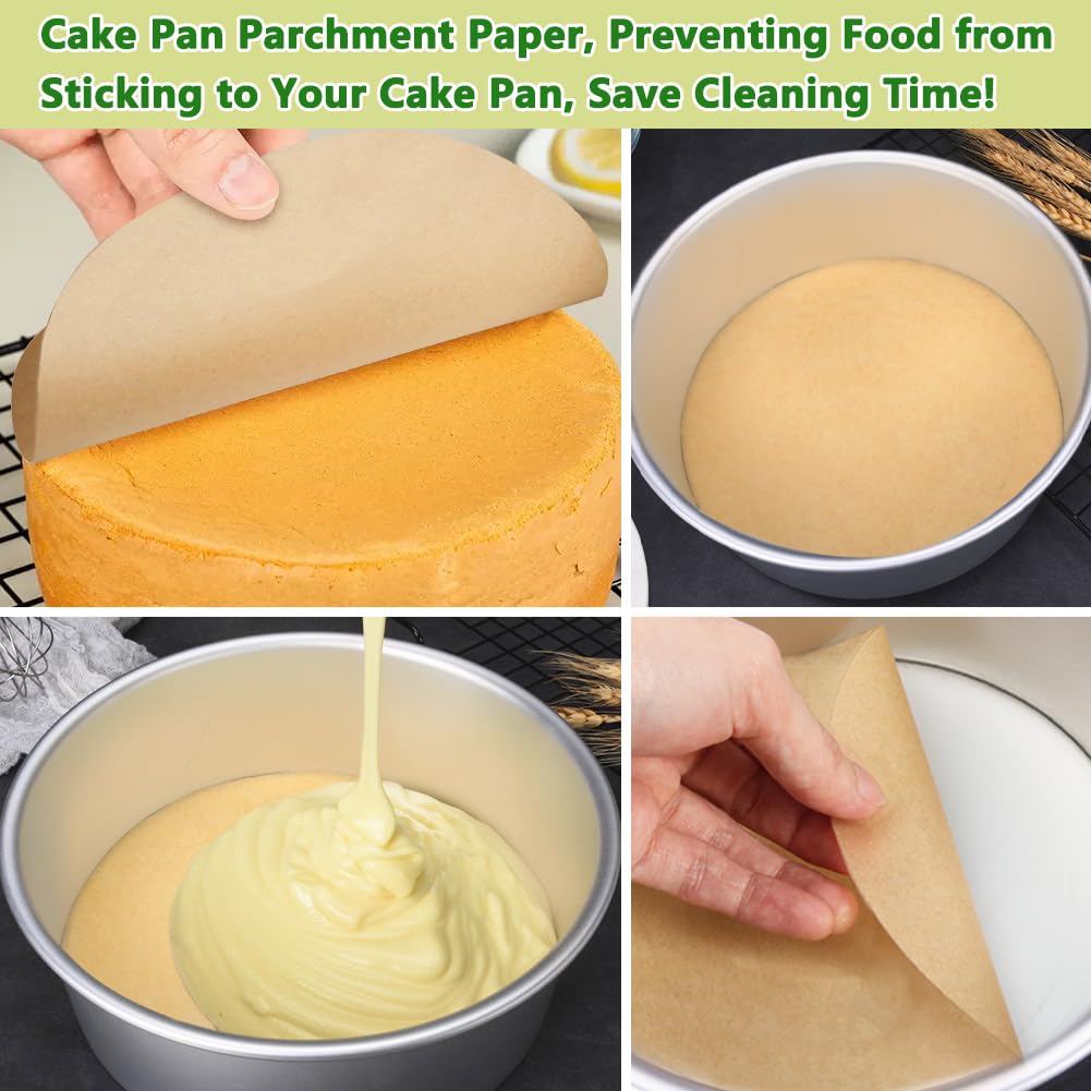 BOYAN 6 Inch Parchment Paper Rounds, Set of 220, Hamburger Patty Paper/Burger Press Paper, Non Stick Small Pre-cut Round Parchment Paper for Cake Pan, Springform Pan, Burger Patty Maker and More