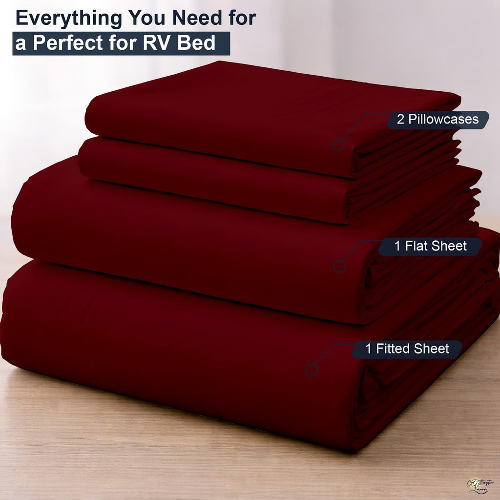 Cottington Lane Twin Size Sheet Set, 100% Egyptian Cotton Premium Hotel Quality 4 Piece Sheets Sets, High Thread Count Dark Grey Solid with 6-10" Deep Pocket