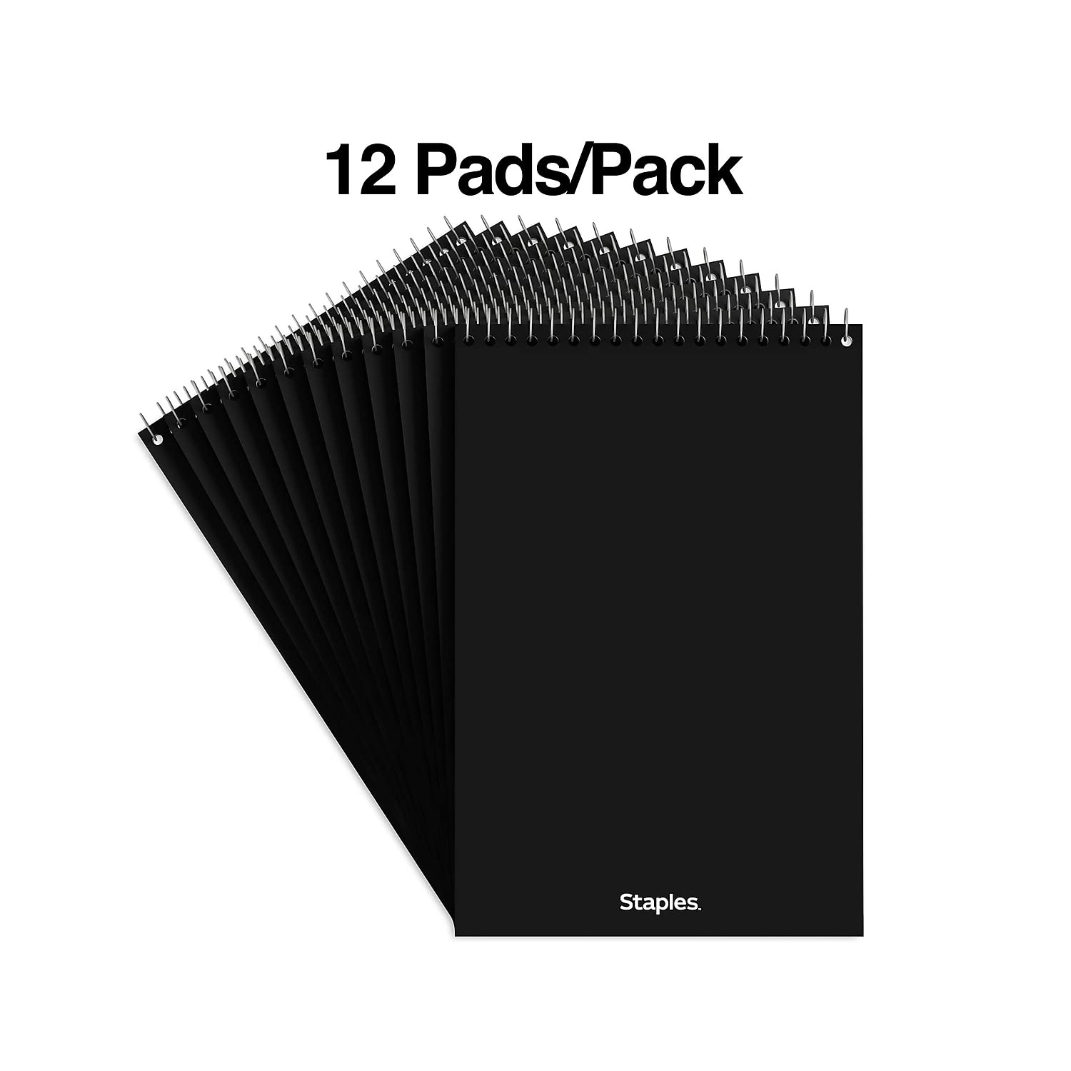 STAPLES Steno Pads, 6” x 9”, Gregg Ruled, Green Paper, 12‑Pack
