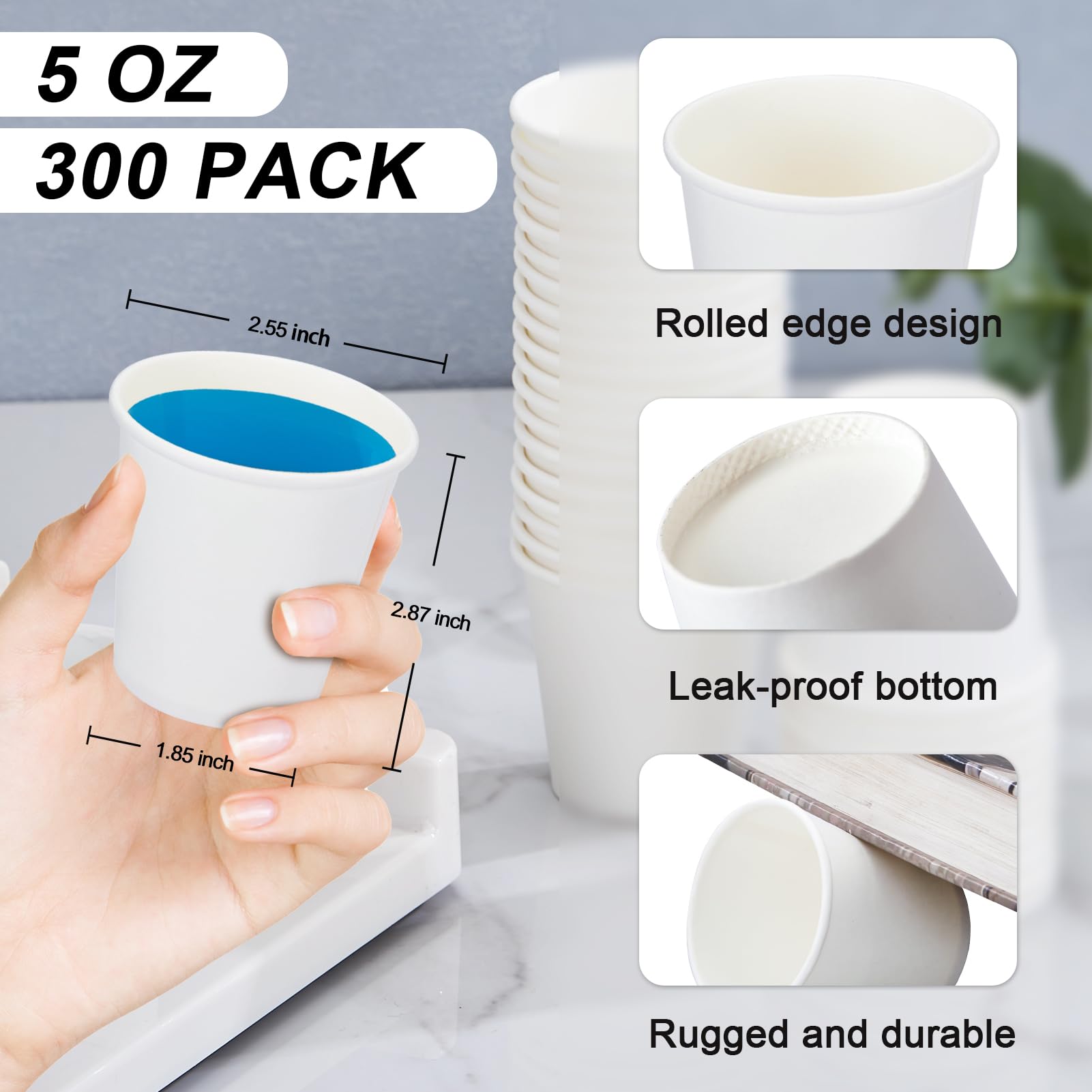 SIUQ 1200 Pack 3 oz Paper Cups, Small Disposable Bathroom Mouthwash Cups, Mini White Paper Espresso Cups 3 Ounce for Parties, Bathroom, Picnics, Travel and Events