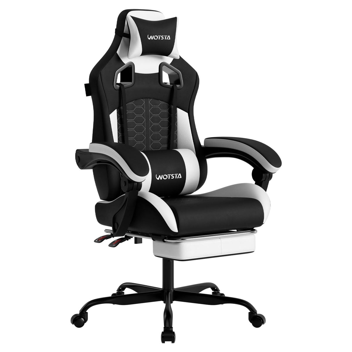 Gaming Chair with Footrest,High Back with Massage Reclining Computer Chair， Big and Tall Racing Gaming Chair Ergonomic Game Chair for Adults PVC Leather (Red)