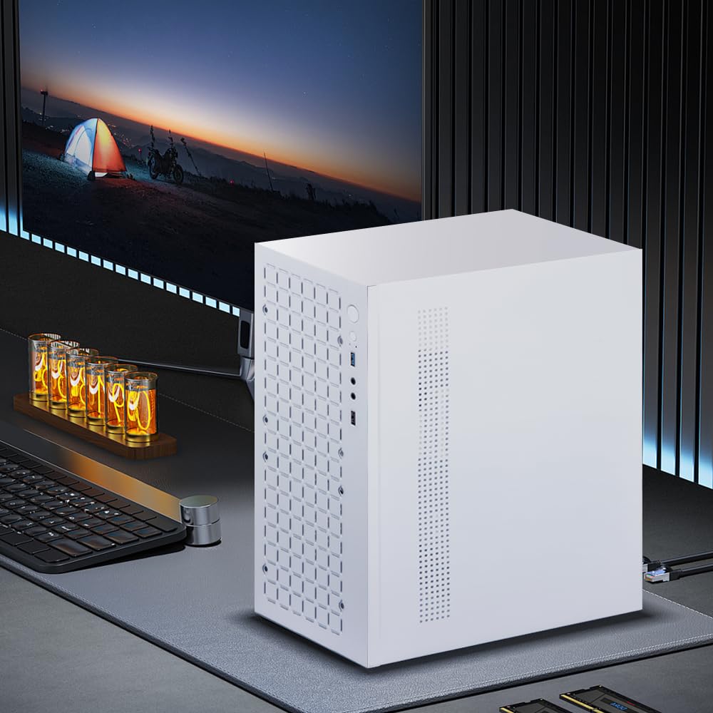 Micro ATX Case PC Case: MATX Case Mini PC ITX Desktop Computer Case Support Micro ATX MATX DTX ITX Mini PC with USB3.0, Support 3.5'' HDD (Black)