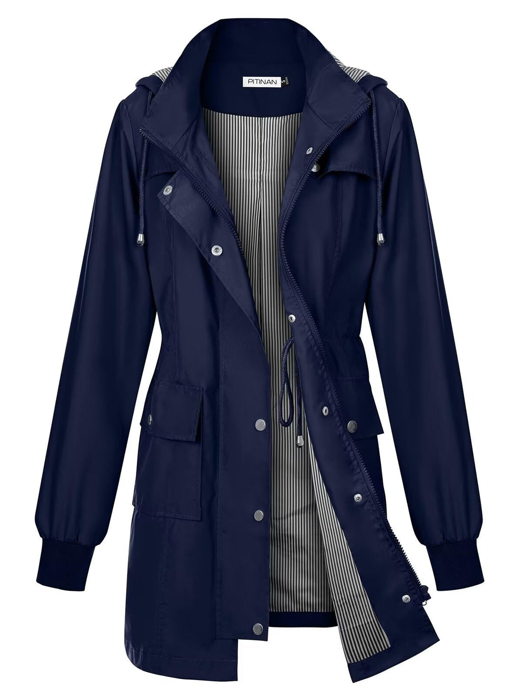 PITINAN Rain Jackets For Women Waterproof Rain Coats with Hood Lightweight Windbreaker Outdoor Womens Raincoats