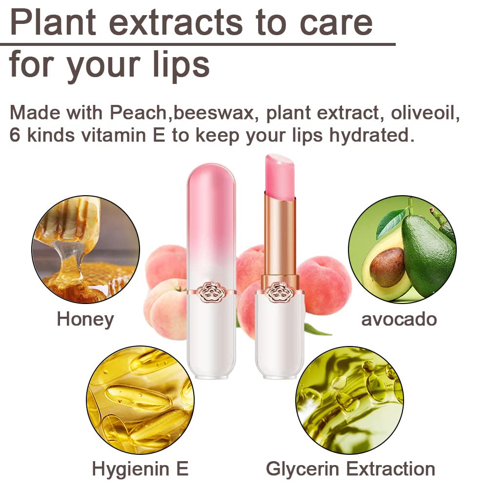 evpct 2Pcs Blueberry Tinted Lip Balms PH Lip Color Changing Lipstick Balm Stain Gift Set Queen for Women Girls Korean Mood Long Lasting Color Change Light Pink Lipstick Lip Tint Plumper Gloss