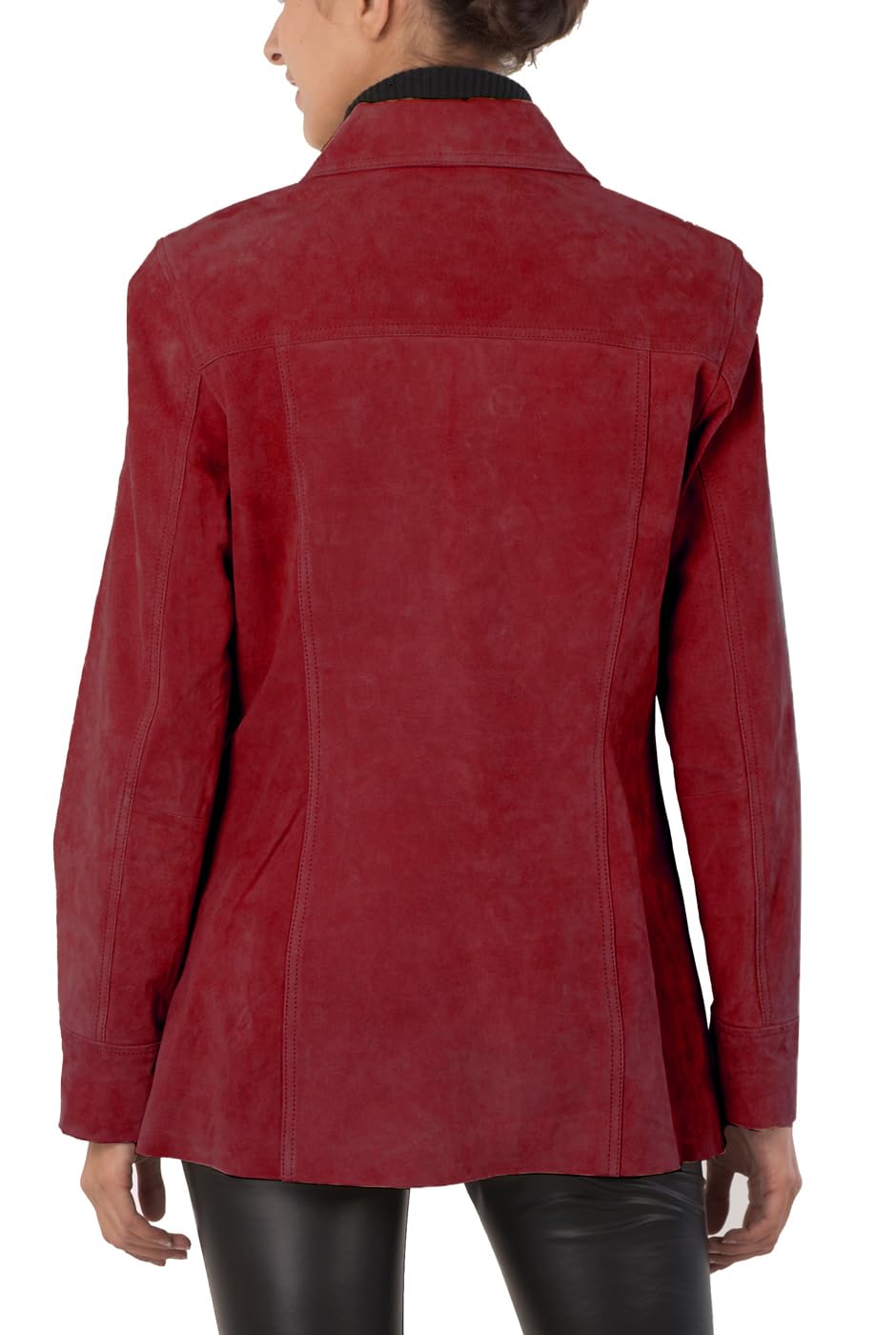 BGSD Women Anna Suede Leather Car Coat (Also available in Plus Size & Petite)