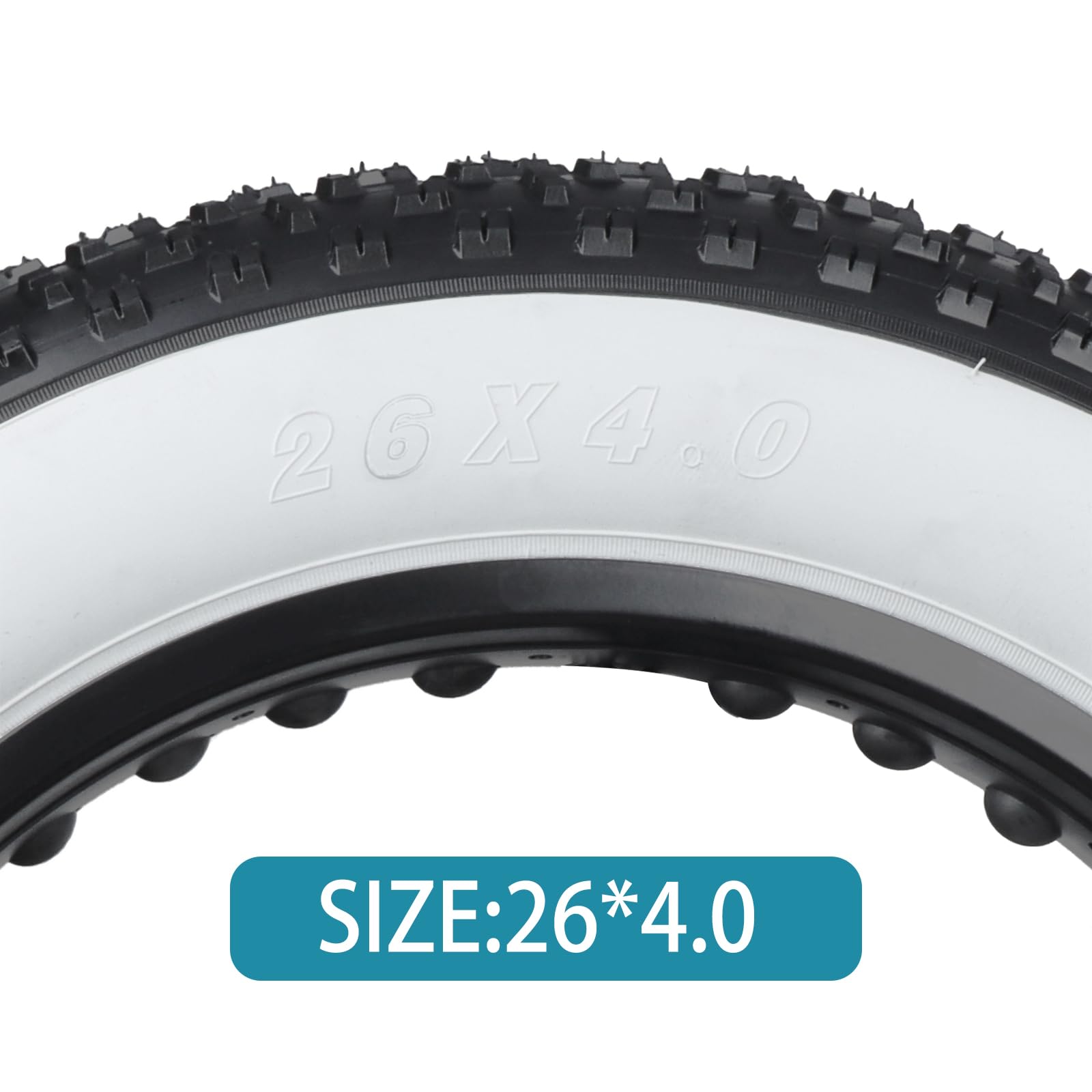Hycline Fat Bike Replacement Tire: 20x4.0/26x4.0 Inch High-Performance Wear-Resistant Folding MTB Bicycle Tires, All-Terrain High-Density for Street or Trail Riding