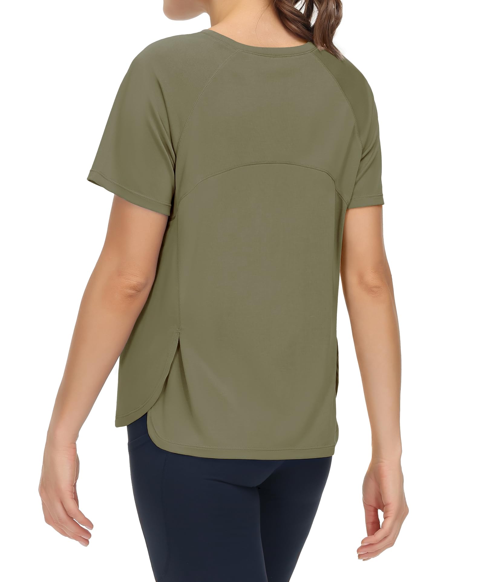 THE GYM PEOPLE Women's Short Sleeve Workout Shirts Breathable Yoga T-Shirts with Side Slits Athletic Tee Tops