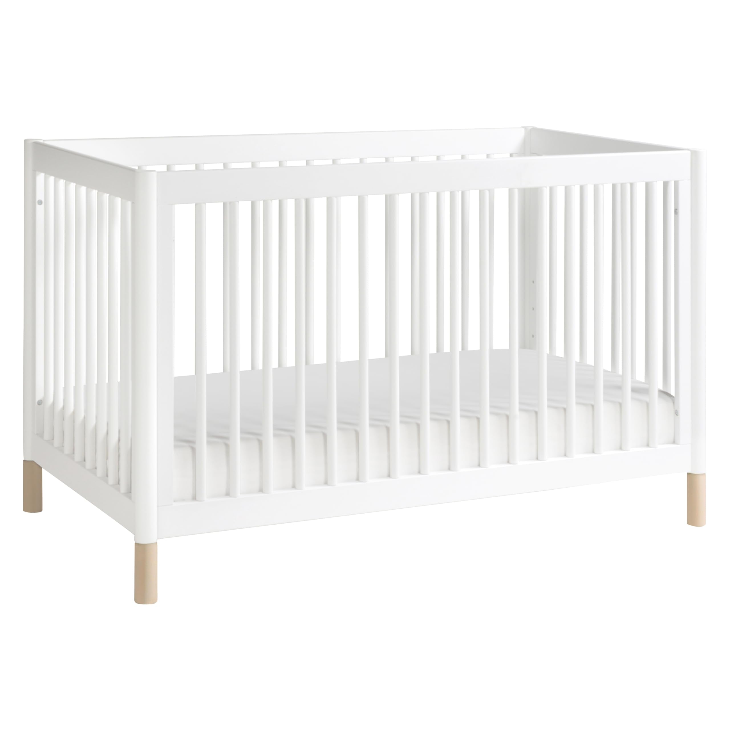 Babyletto Gelato 4-in-1 Convertible Crib with Toddler Bed Conversion in Natural Walnut and Brushed Gold Feet, Greenguard Gold Certified