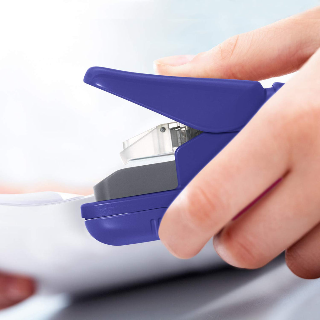 Plus Paper Clinch Compact Staple-Free Stapler, Blue Turquoise