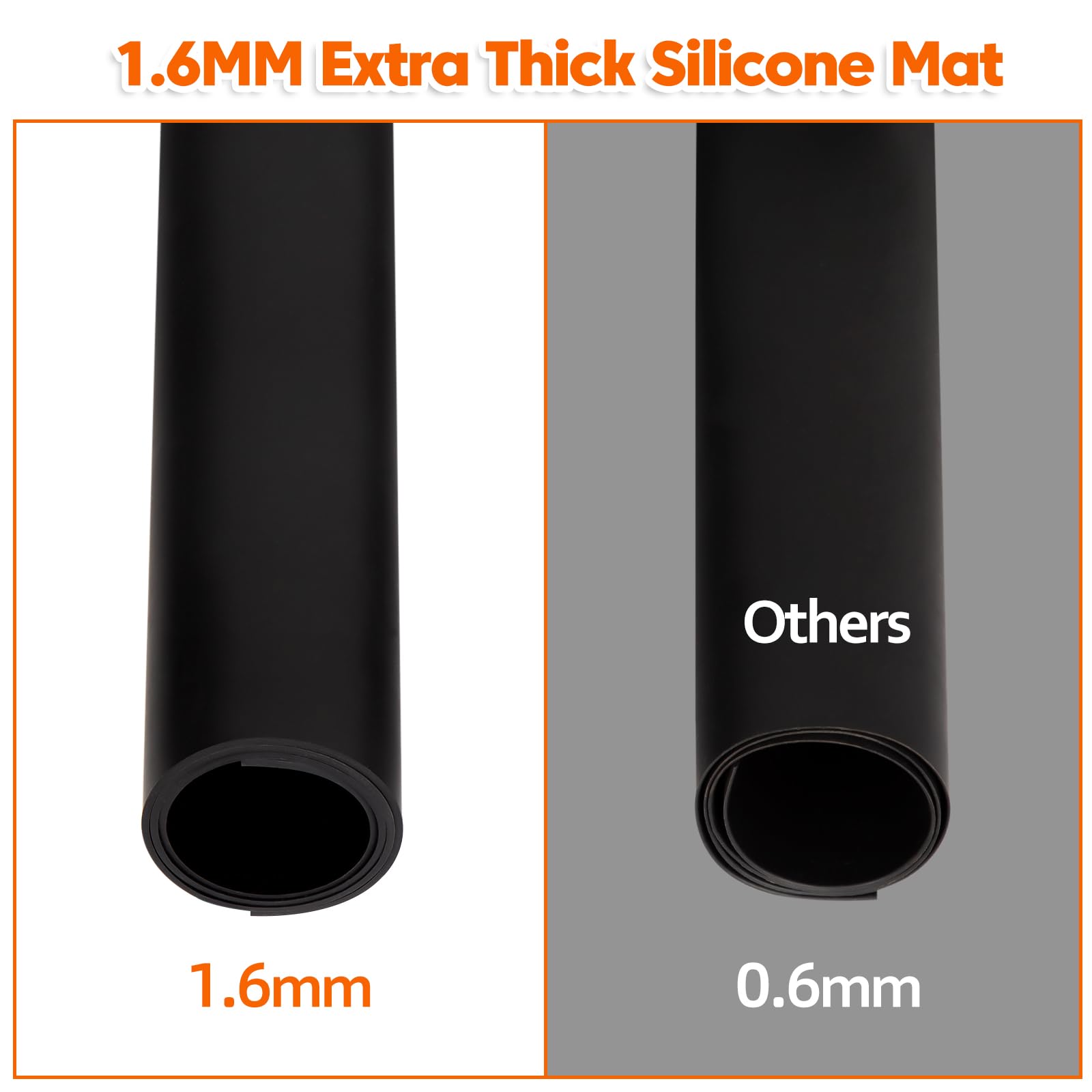 Large Silicone Mat, 72”x16” Heat Resistant Mats for Countertop, Cuttable Waterproof Kitchen Counter Mat, Multipurpose Countertop Protector Mat, Silicone Mats for Kitchen Counter (Black)