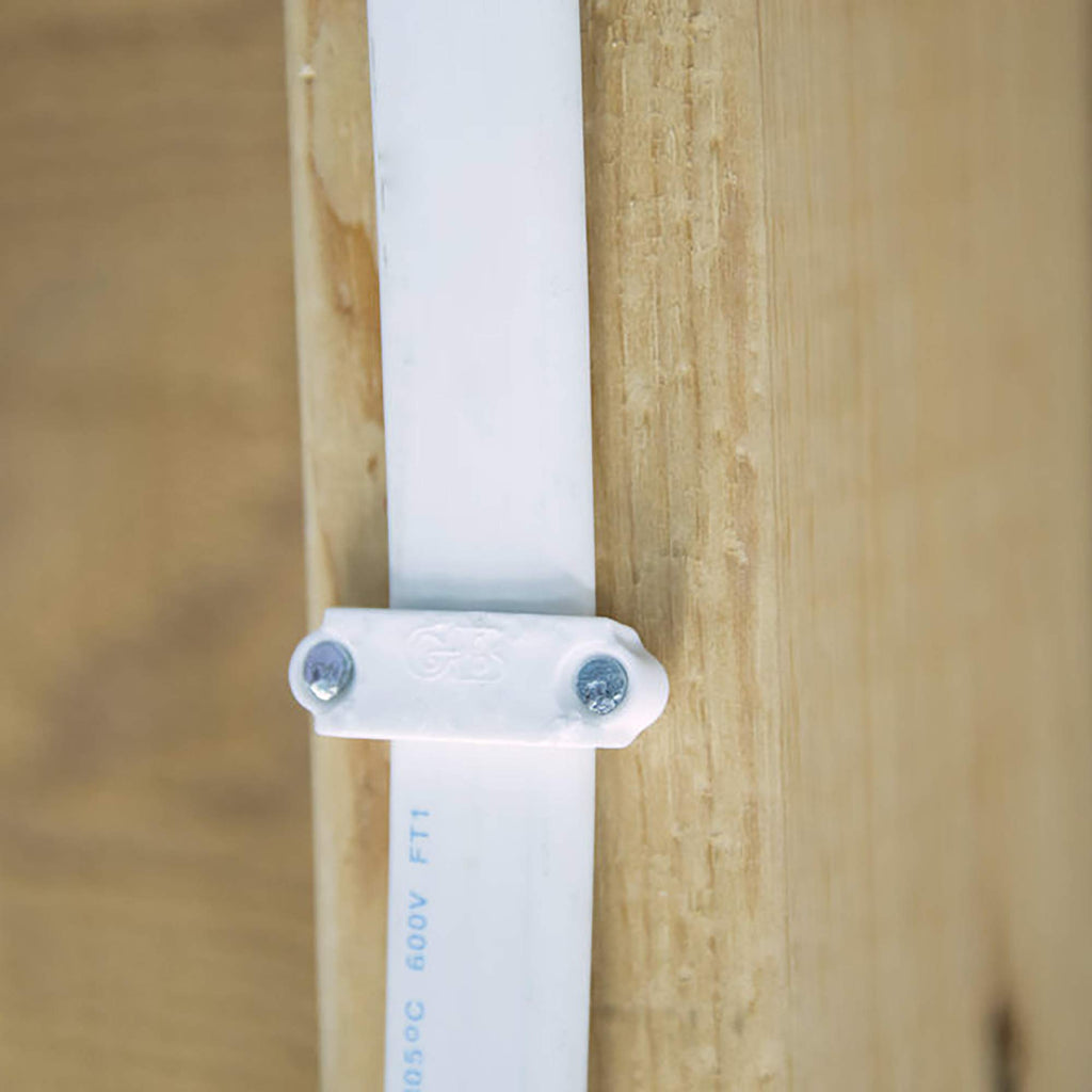 Gardner Bender PS-150Z Plastic Staple, ½ Inch., Secures Romex, UF & (NM) Non-Metalic Cable, Polyethylene - UV Resistant, Splinter Free, Application: 14/2, 12/2, 10/2 (NM) Non-Metalic Cable, 100 Pk., White