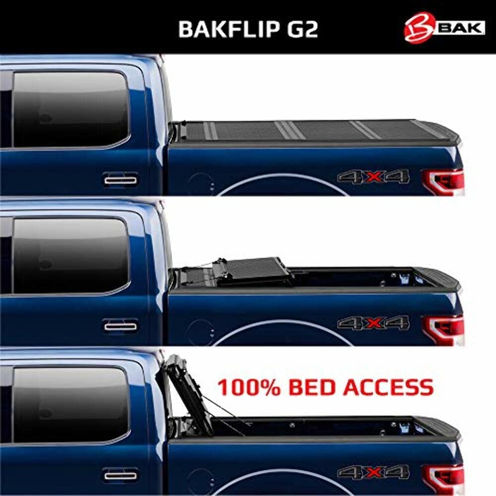 RealTruck BAK BAKFlip F1 Hard Folding Truck Bed Tonneau Cover | 772133 | Fits 2020-2026 Chevy/GMC Silverado/Sierra 2500/3500HD 6' 10" Bed (82.2")