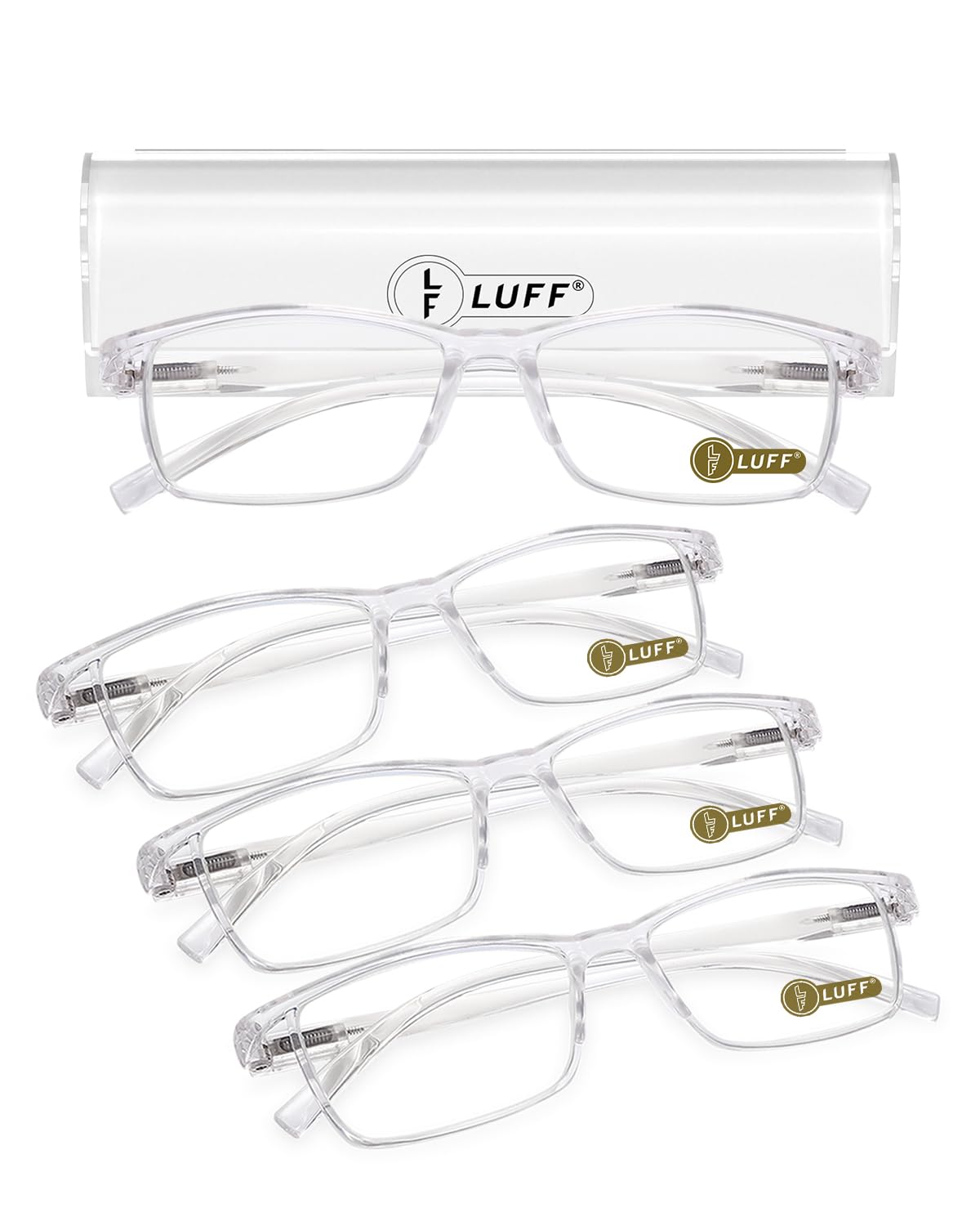 LUFF 6Pcs Anti-Blue-ray Reading Glasses Portable Ultra-Light Readers(0.00X)