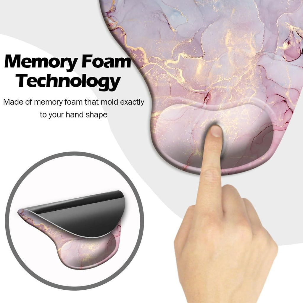 DOOKE Ergonomic Mouse Pad with Wrist Support and Coaster,Mouse Pads with Non-Slip PU Base for Home Office Working Studying Easy Typing & Pain Relief Aesthetic Art