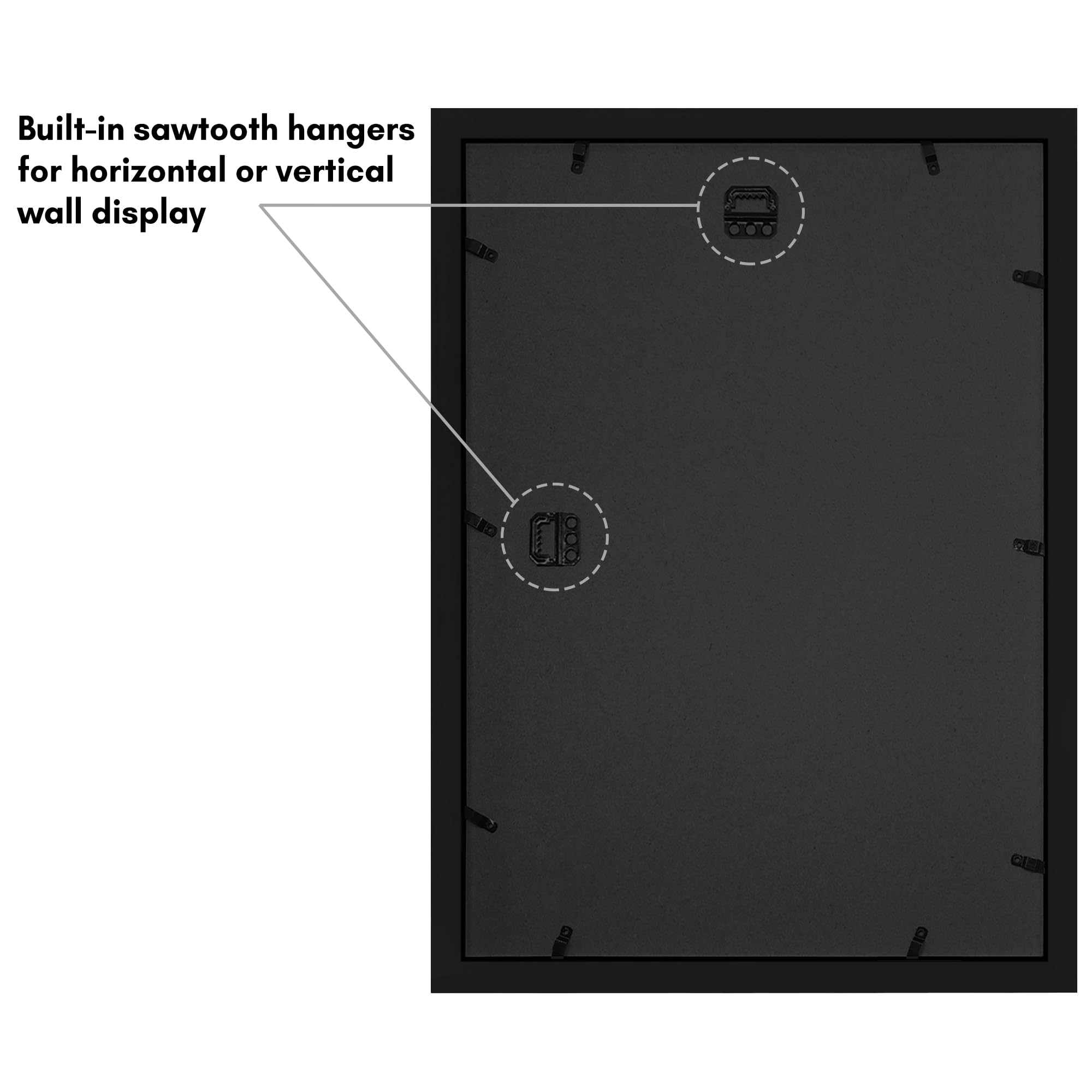 Americanflat 4x6 Double Picture Frame with Shatter-Resistant Glass - Fits Two 4x6 Photos or use as One 6x14 Frame - Signature Collection - Collage Frames for Tabletop and Wall Display - Black