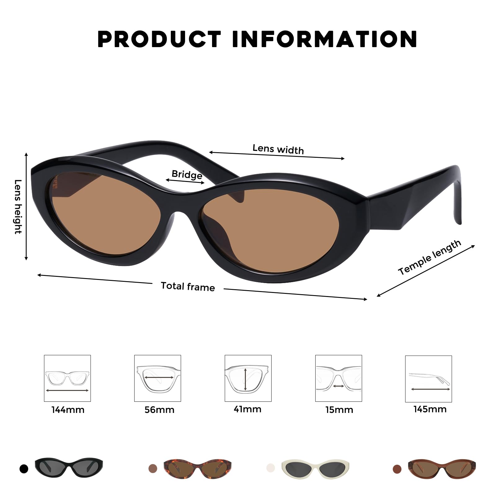 mosanana Oval Cat Eye Sunglasses for Women Retro Y2K Style MS52372