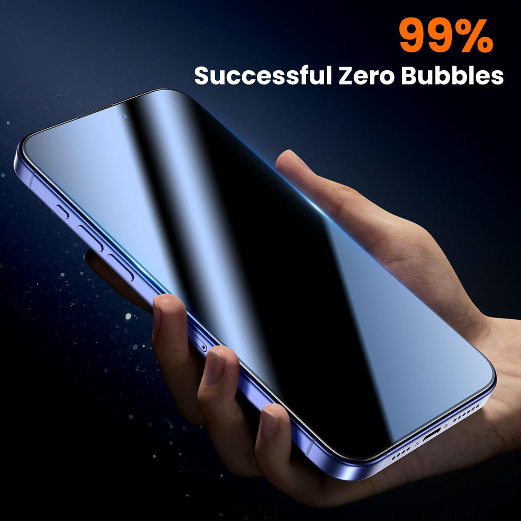 UniqueMe for iPhone 12 Pro Max Privacy Screen Protector - [Military Grade Shatterproof & 9H+ Hardness] Screen Protector 12 Pro Max Tempered Glass Full Coverage Protection, Easy to install, 2 Packs