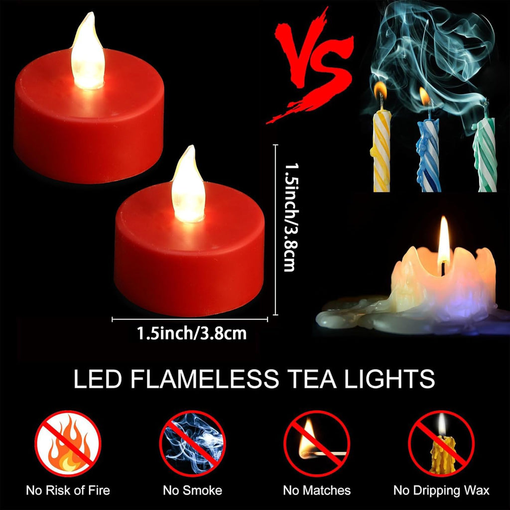 Tea Light Candles with Remote Control,Flickering Flameless LED Candle,Long Lasting 400+Hours,Battery Operated with Timer for Home Decoration Seasonal &Festival Celebration Warmyellow (5pcs)
