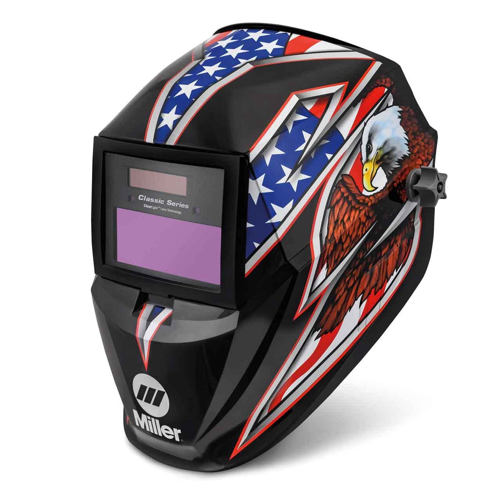 Miller Classic Series Auto-Darkening Welding Helmet - Professional TIG/MIG Welding Mask with ClearLight Technology, High Definition Optics, Variable Shade 8-13, Comfortable Headgear, Black